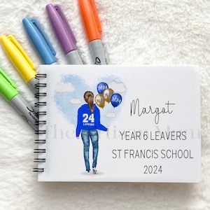 Personalised Primary School Leavers Autograph book, Year 6 keepsake school memory book, Class of 2024 leavers gift, Primary girls and boys