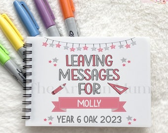 Personalised Primary School Leavers Autograph book, Year 6 keepsake school memory book, Class of 2024 leavers gift, Primary girls and boys