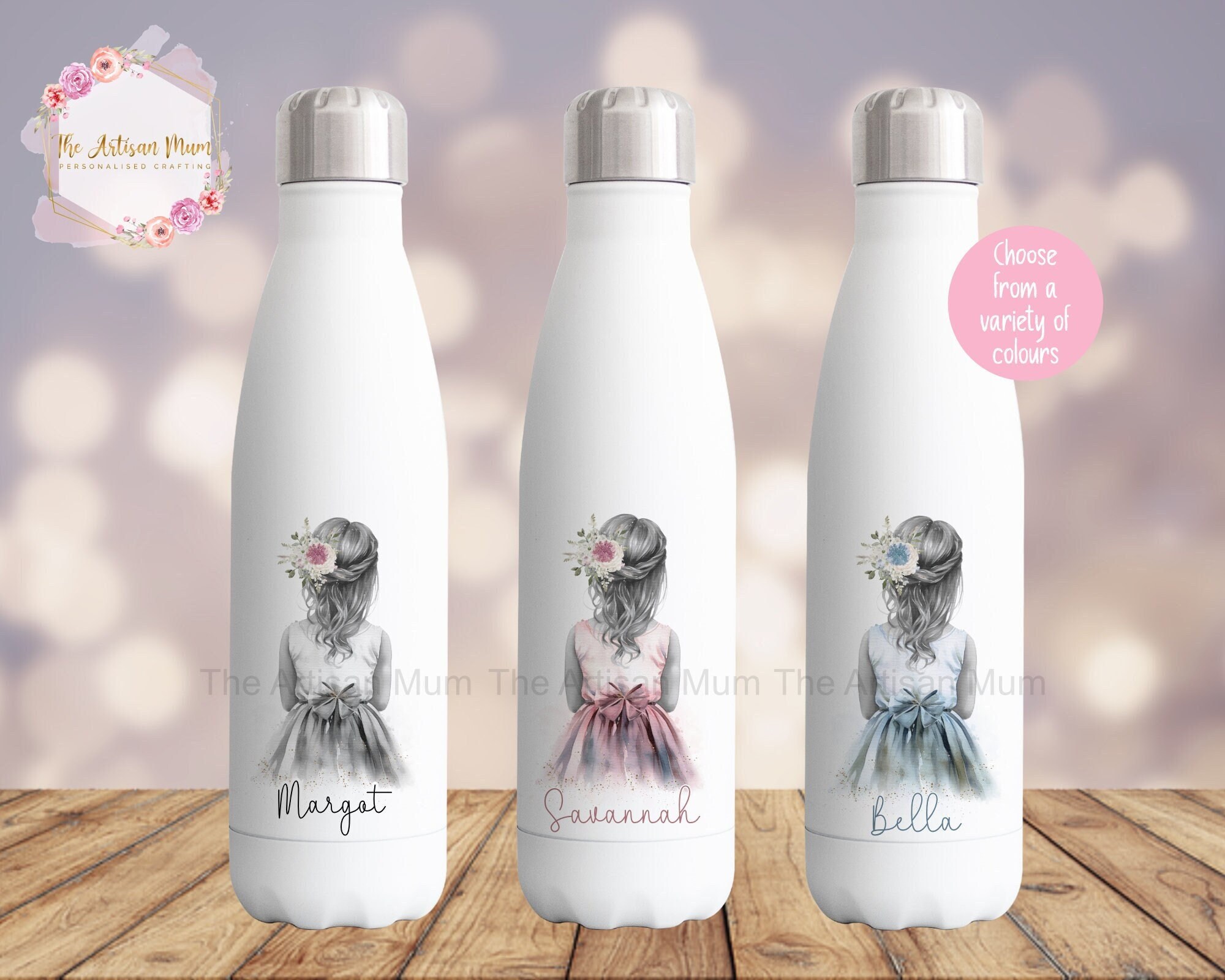 Personalised Water Bottle, Flower Girl Gift, Wedding Favour, Personalised  Bottle, Water Bottles, Gift for Her, Flower Girl Proposal 
