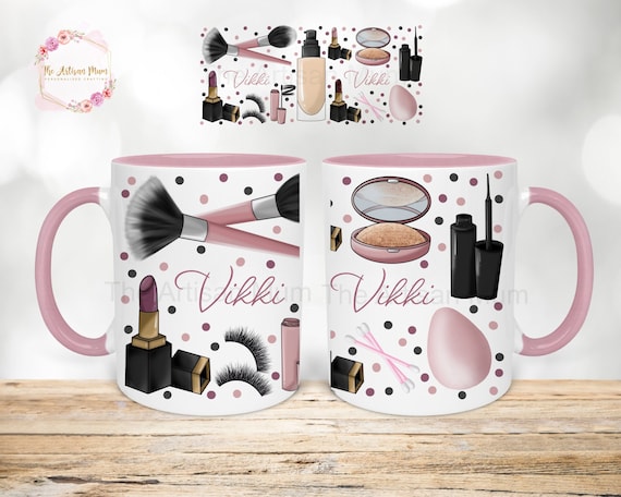 Personalised Make-up Artist MUA mug, gift for beauty cosmetics lover, makeup Queen, make up lover present, salon owner gift