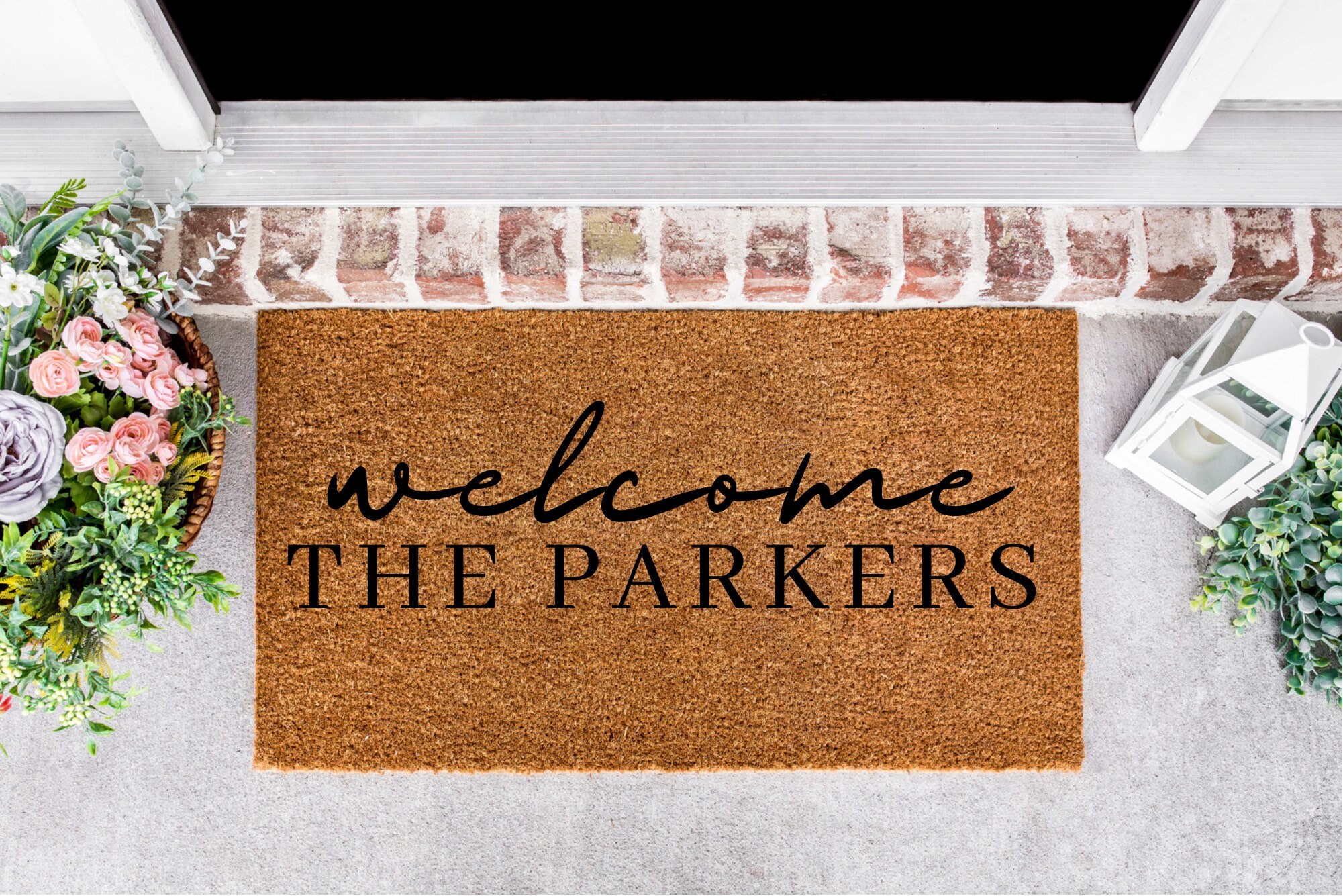 Custom personalised door mat custom surname door mat house Etsy