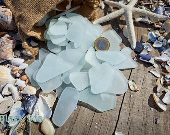 Authentique grand lot de verre de mer, taille de 1" à 1 1/2", verre de mer blanc, verre pour l'art de la mosaïque, livraison gratuite