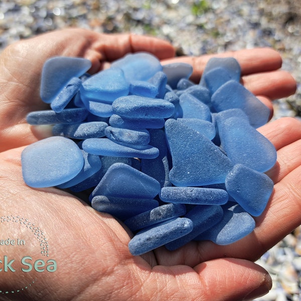 Size 0.4'' to 1 '' authentic sea glass, blue lavender glass pieces, genuine real sea glass