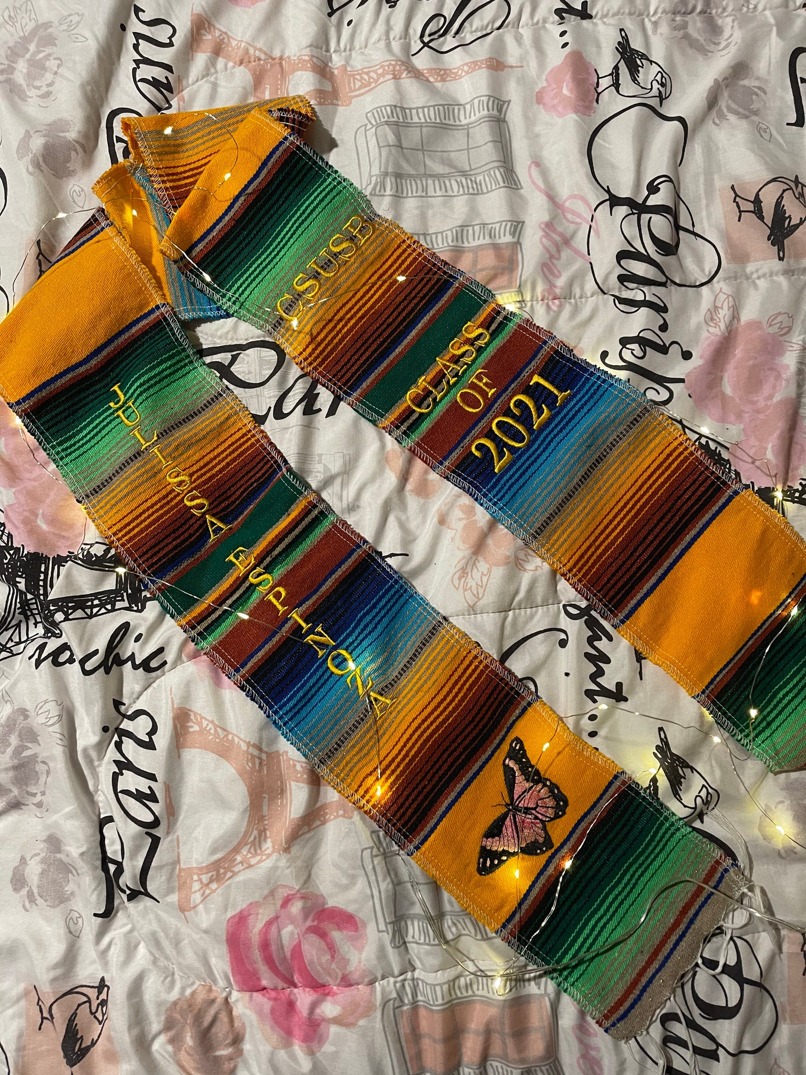 Customizable mexican sash for graduation. Etsy