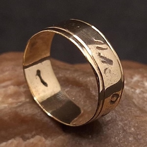 Rare Ancient Ring with engraving, Rare Ring with with inscriptions, Authentic Bronze Ring, Rare Old Ring Beautiful Ancient Bronze Artifact