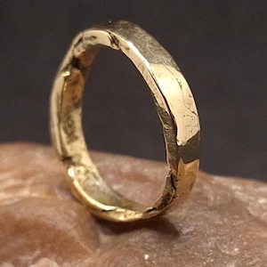 An original hand-made not finished soldier brass ring from the battlefields of the First World War, Military artifact Trench Art World War I