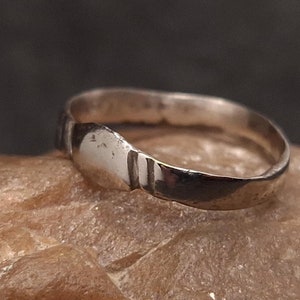Ring from the trenches of the World War, Soldier nickel ring Military artifact, Original WW1 artifact, Rare Trench art Soldier handmade ring