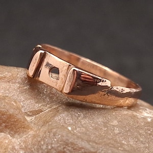 Original WW1 Soldier&#39;s Ring with Lost Insert, Original Trench Art, Handmade Copper Soldier&#39;s Ring
