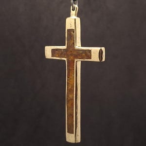 Unique handmade cross made from an original soldier&#39;s cross and materials from the battlefields of World War I, Rare trench art style Сross