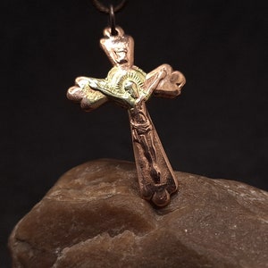 Ancient Cross of the 20 th century, Original vintage cross, old brass cross, Religious ancient artifact, Rare Brass cross, Christian mascot