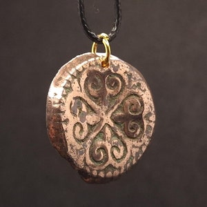 Rare Viking Age copper cruciform pendant with rare ornaments, Vikings Amulet, Viking Bronze artifacts, Bronze Pendant, Rare Slavic artifact