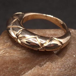 Handmade Bronze Ring in Viking style, made from an ancient Roman-era bronze buckle, Original antique bronze in a new life.