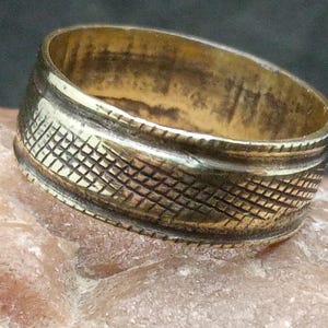 Ancient Ring with engraving and with notches, Vikings Style Ring, Ancient Jewelry, Beautiful Rare Bronze Ring, Rare Old Ring,