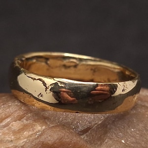 Ring from the trenches of World War, Large Soldier Brass ring Made from a sleeves, Military artifact, RareTrench art Soldier handmade ring