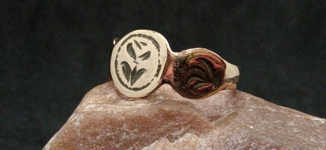 Ancient Medieval Ring With Three Shields and Floral Ornaments - Etsy
