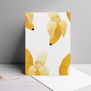 Postkarte Bananen DIN A6 Format, Grußkarte zu jedem Anlass