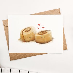 Postkarte Zimtschnecken, DIN A6 Format, Grußkarte, ohne Umschlag oder mit Umschlag