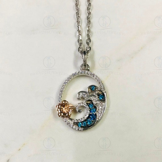 Round Cut Lab Created Blue Topaz Lilo & Stitch Necklace 14K White Gold  Plated | eBay