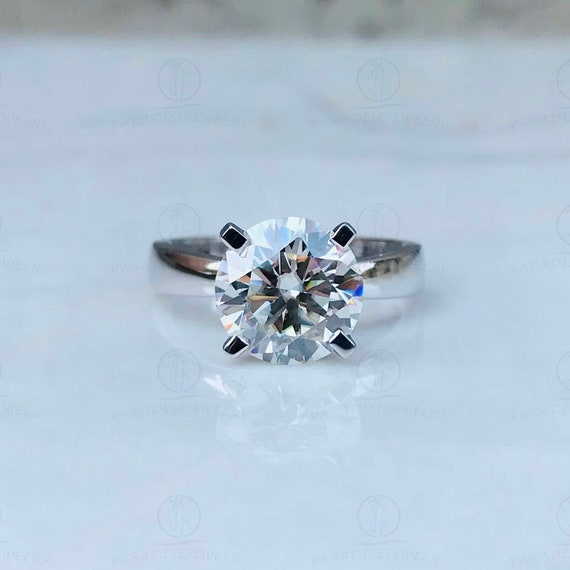 2.45Ct White Round Cut Diamond Halo Solitaire Engagement Ring Solid 925 Silver 