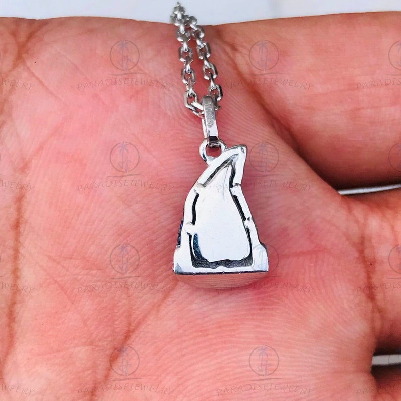 Disney Treasures Fantasia Blue Sapphire & 1/12cttw CZ Diamond Star Pendant Necklaces, Black Plated Sterling Silver Pendant With Silver Chain image 8