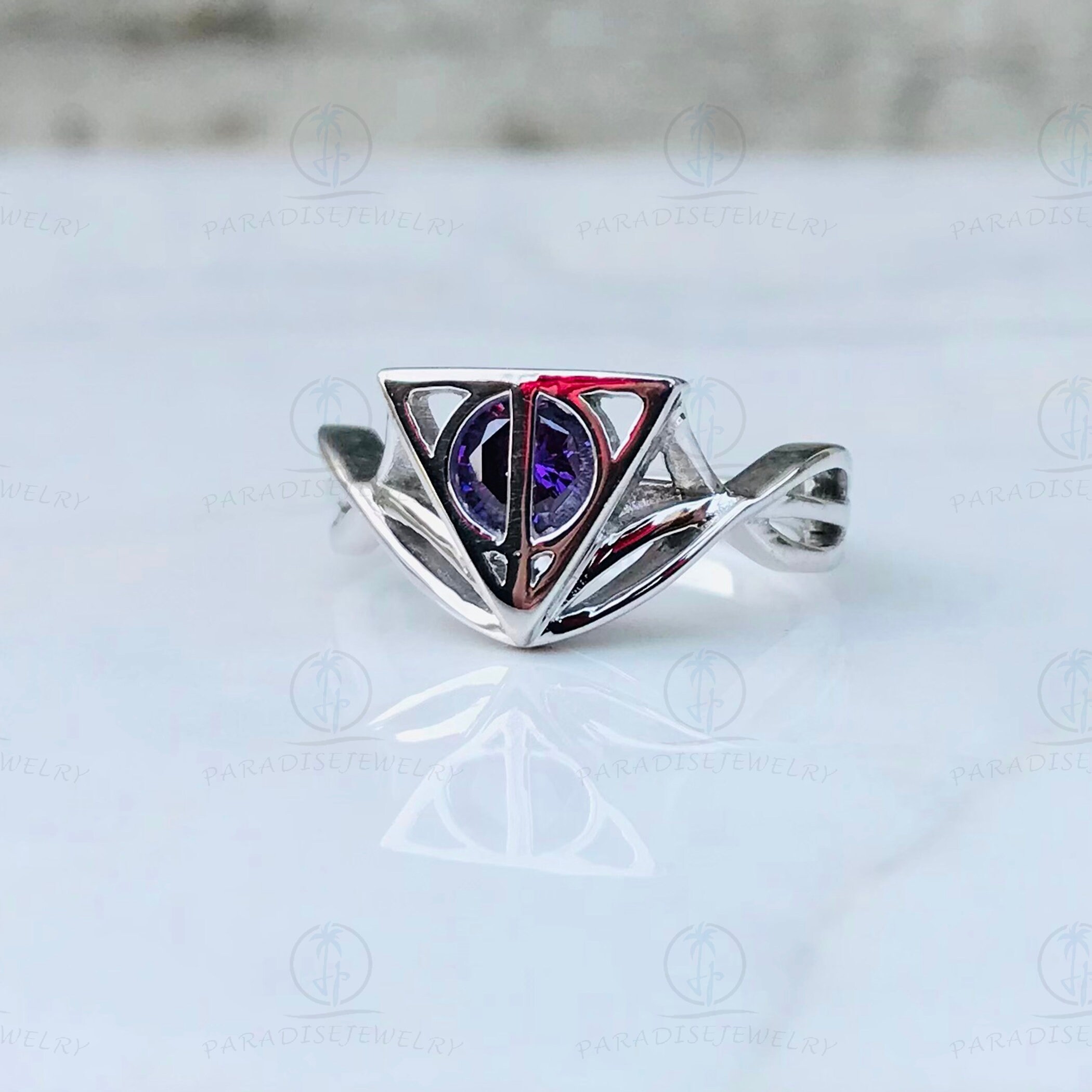 Deathly hallows ring sterling deals silver