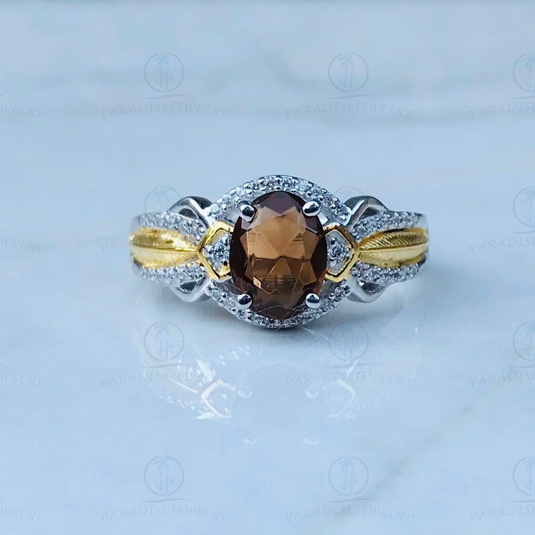 Smoky Quartz Pocahontas Ring Enchanted Disney Pocahontas Oval