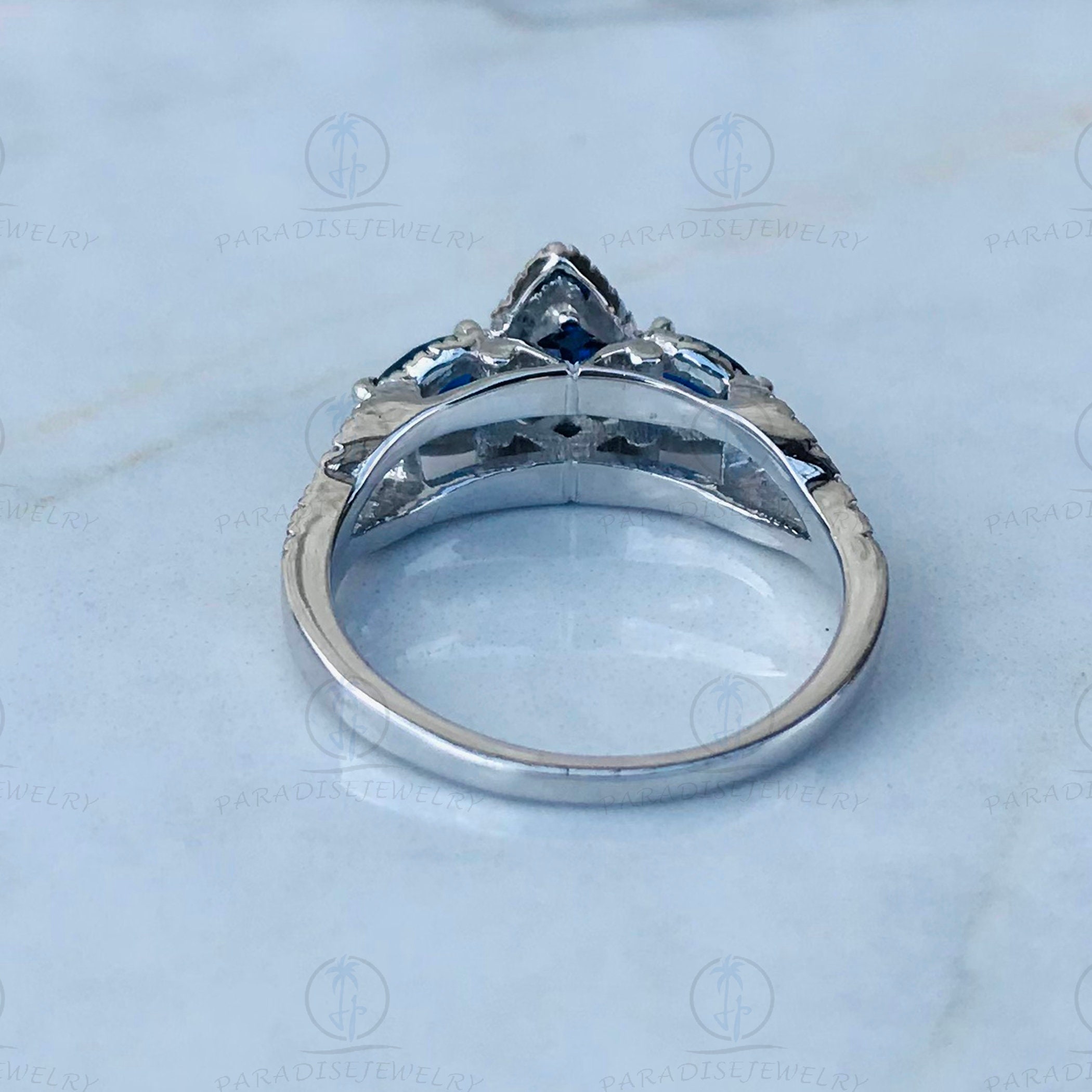 Vera Wang Love Collection 3/4ct White Pear CZ With Blue Vera Wang Love Collection 3/4ct White Pear CZ With Blue