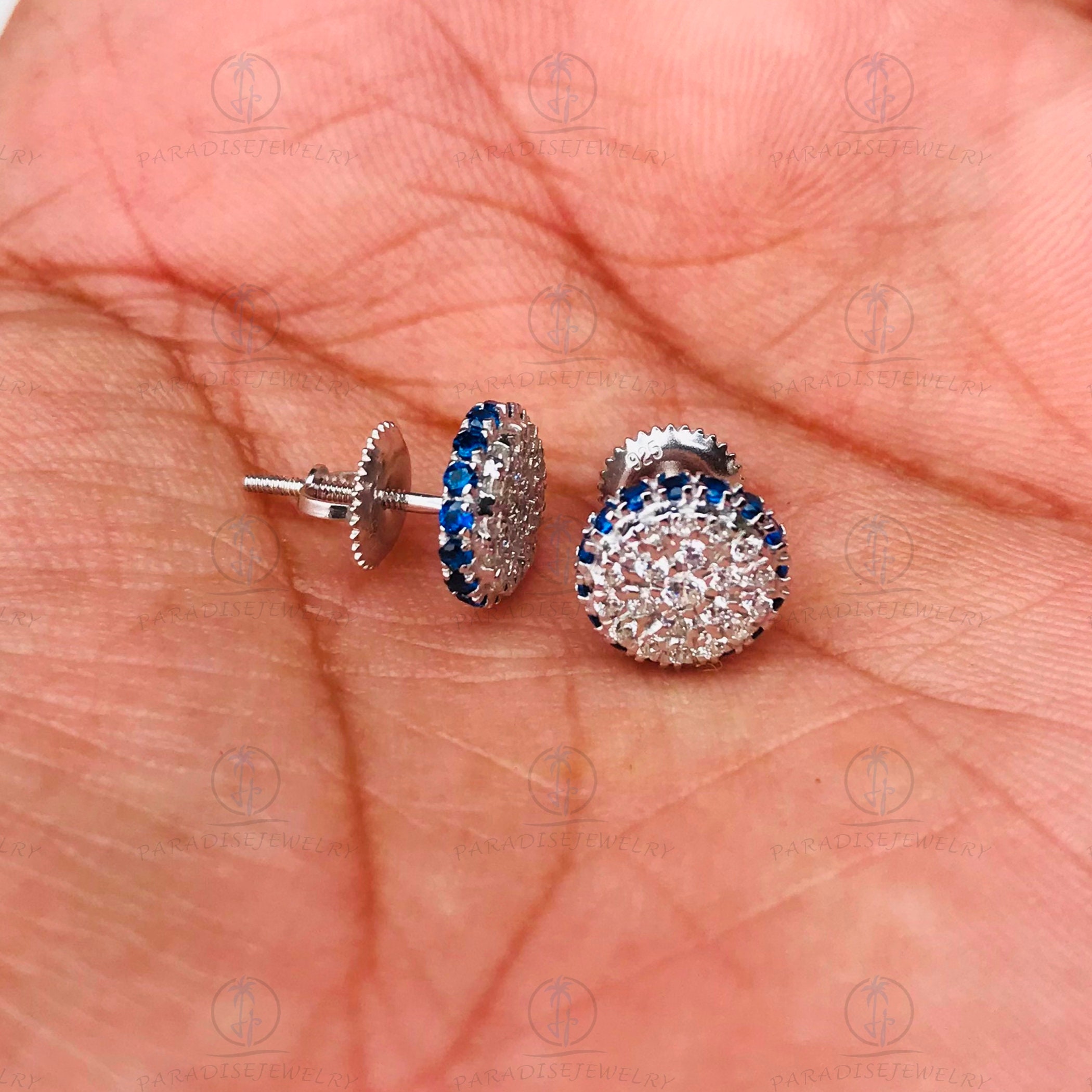 Vera Wang Love Collection 3/4ctw Round Pave Set White & Blue