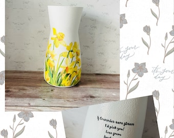 Personalised Daffodil Vase Daffodil Gifts Personalised Daffodil Gifts Personalised Vase Easter Vase Spring Decorations Keepsake Vase