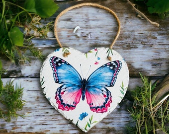 Butterfly Hanging Heart, Butterfly Home Decoration, Butterfly Gifts, Butterfly Wall Art, Butterfly Home Decor, Butterfly Themed Gifts