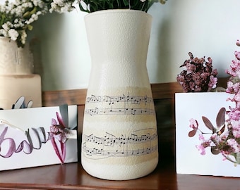 Musical Scores Themed Vase, Music Vase, Mudical Vase, Music Gifts, Music Teachers, Music Themed Decor, Music Student, Musical Gifts