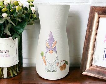 Easter Themed Vase, Easter Vase, Easter Gnome Vase, Easter Decorations, Easter Gifts for Adults, Easter Table Decorations