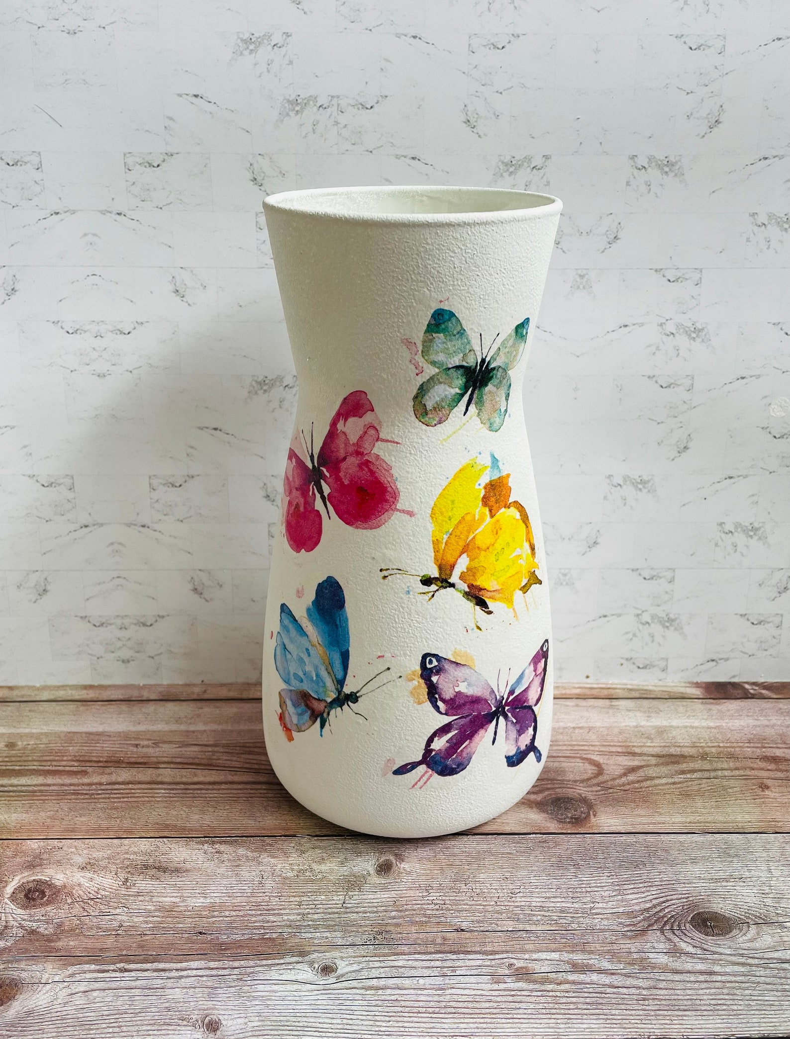 Watercolour Butterfly Vase Pretty Vase Butterfly Themed Gift Etsy UK