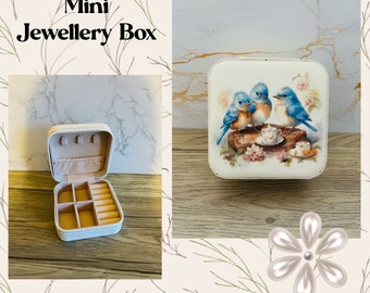 Blue Tit Mini Small Jewellery Box, Travel Jewellery Box, Blue Tit Gifts, Blue Tit Decorations, Blue Tit Jewellery Holder, Bird Gifts