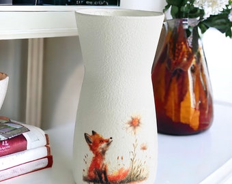 Glass Fox Flower Vase, Fox Vase, Fox Gifts, Fox Decorations, Fox Home Decor, Fox Themed Ornaments