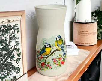 Blue Tit Vase, Blue Tit Themed Gifts, Garden Bird Vase, Bird Lovers, Bird Gifts, Pretty Vase