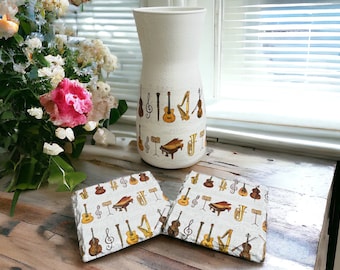 Music Vase, Music Decor, Music Themed Gifts, Music Lovers, Music Decorations, Music Coasters, Music Teacher, Musical Instruments