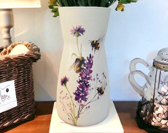 Bumblebee Lavender Thistle Vase Bee Vase Bee Gifts Lavender Gifts Thistle Gifts Bee Decorations