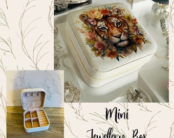 Tiger Mini Jewellery Box, Travel Jewellery Box, Tiger Gifts, Tiger Decorations, Tiger Jewellery Holder, Tiger Bedroom Accessories