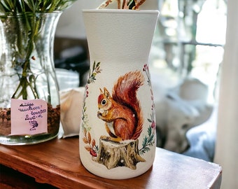 Red Squirrel Vase, Autumn Flower Vase, Squirrel Gifts, Autumn Home Decor, Squirrel Decorations, Squirrel Lovers