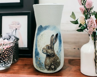 Bunny Vase, Rabbit Vase, Bunny Gifts, Bunny Decorations, Hare Vase, Bunny Decorations, Rabbit Gifts, Bunny Lovers, Hare Gifts, Bunnies