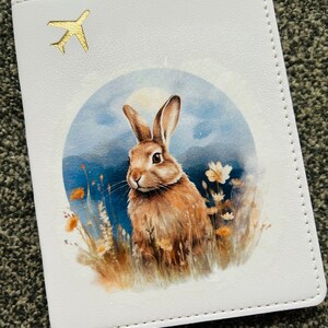 Blue Bunny Rabbit Passport Cover, Bunny Rabbit Passport Holder, Bunny Rabbit Gifts, Bunny Rabbit Holiday Essentials, Bunny Rabbit Luggage, bild 2