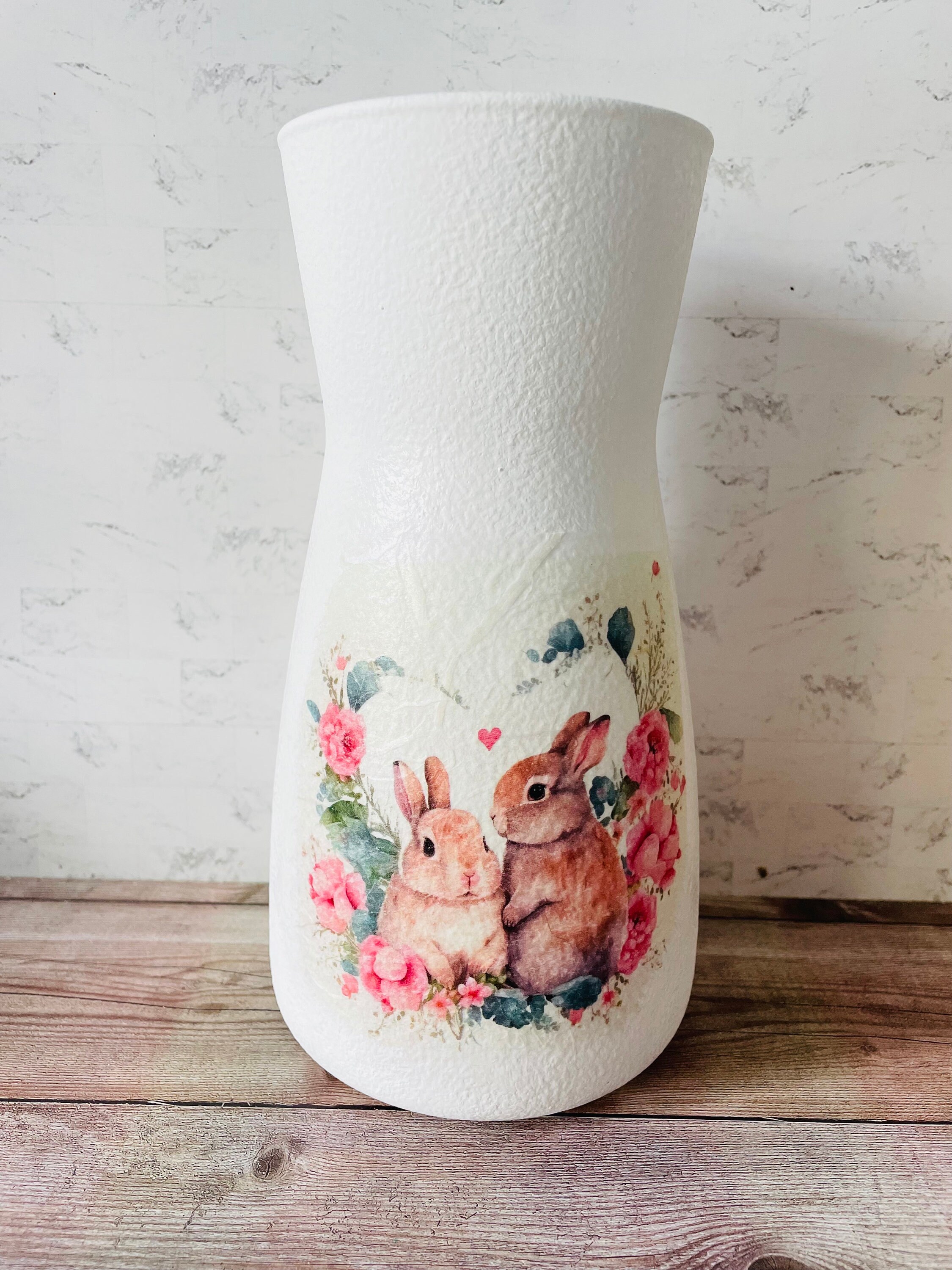 Bunny Vase, Rabbit Vase, Bunny Gifts, Bunny Themed Decor, Pretty Vase ...