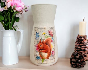 Summer Squirrel Vase, Squirrel Flower Vase, Squirrel Gifts, Squirrel Home Decor, Squirrel Decorations, Squirrel Lovers
