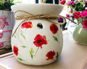 Poppy Wax Melt Burner Poppy Oil Burner Poppy Wax Warmer Poppy Candle Holder Poppy Gifts