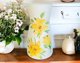 Pretty Daffodil Vase, Daffodil Flower Vase, Mothers Day Vase, Daffodil Gifts, Gifts for Mum, Easter Vase, Spring Home Decor