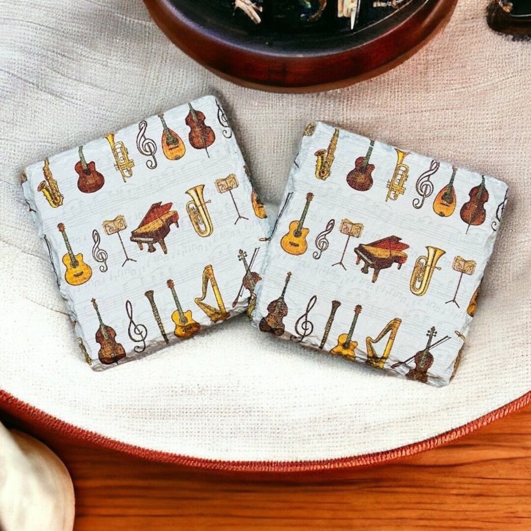 Musical Instrument Coasters, Music Themed Gifts, Music Coasters, Music ...