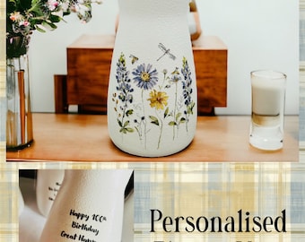 Personalised Lavender Vase, Lavender Vase, Lavender Themed Gifts, Pretty Vase, Flower Themed Gifts, Mothers Day gift, Personalised Gifts
