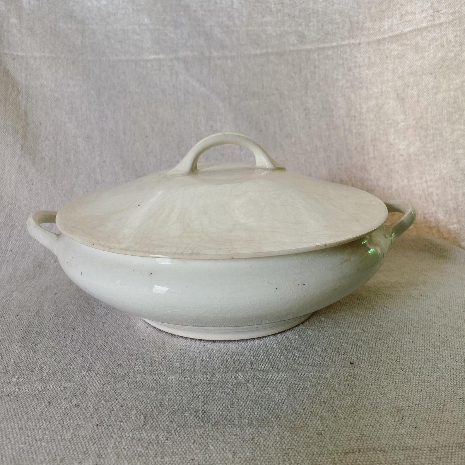 Antique White Ironstone Soup Tureen Etsy