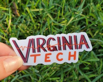 Virginia Tech Vinyl Sticker- computer sticker- VT hokies